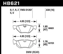 Load image into Gallery viewer, Hawk Performance HB621F.638 FITS:Hawk 08-11 BMW 128i / 10 BMW 323i / 07-11 BMW 328i / 07-11 BMW 328XI HPS Street Rear Brake Pads Brake Pads Performance