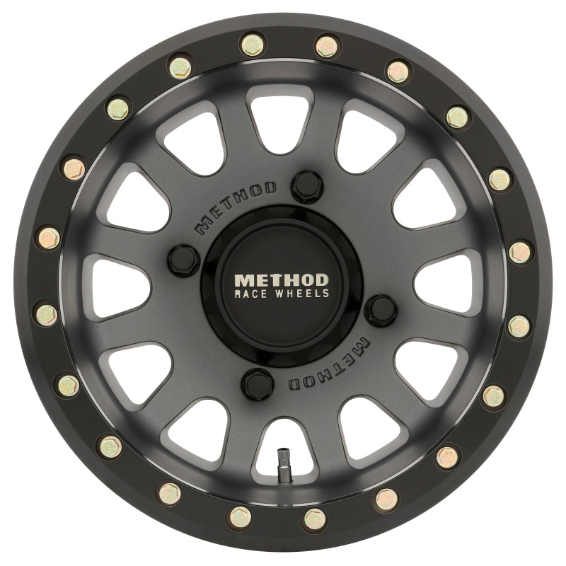 Method Wheels MR40157046843B FITS:Method MR401 UTV Beadlock 15x7 / 4+3/13mm Offset / 4x156 / 132mm CB Titanium Wheel- Matte Black Ring Wheels Cast