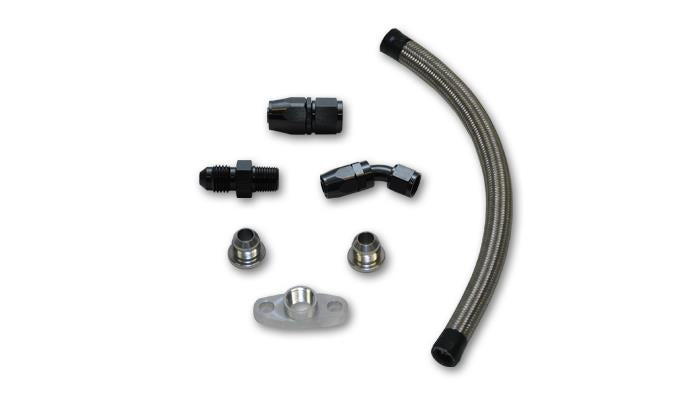 Vibrant 10283 FITS: Univ Top Mount Oil Drain Kit incl 20in Teflon lined S.S. hose Fitting Oil Line Kits