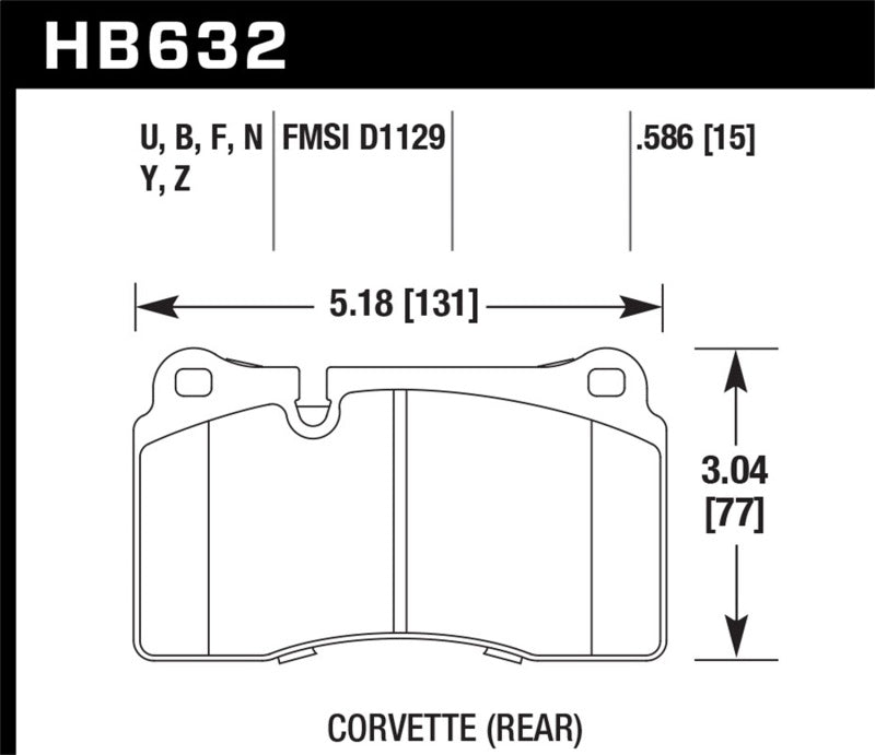 Hawk Performance HB632Y.586 FITS:Hawk 2005 Aston Martin DB9 LTS Street Front Brake Pads Brake Pads OE