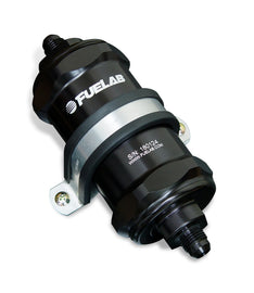 Fuelab 81821-1 FITS: 818 In-Line Fuel Filter Standard -6AN In/Out 100 Micron Stainless Black Fuel Filters