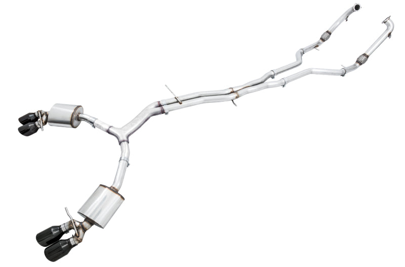 AWE Tuning 3020-43064 FITS: Audi B9 S5 Sportback Touring Edition Exhaust Non-Resonated (Black 102mm Tips) Catback