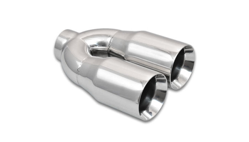 Vibrant 1339 FITS: 2.5in ID Dual 3.5in OD Round SS Tips (Double Wall, Straight Cut) Tips