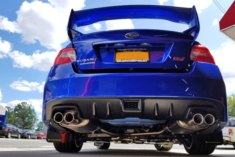 Rally Armor MF32-UR-BLK/CGN FITS: 15-21 Subaru WRX/STI Black UR Mud Flap w/Green Logo Mud Flaps