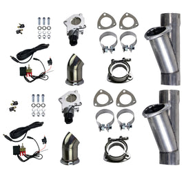Granatelli Motor Sports 303525D FITS:Granatelli 2.5in Aluminized Mild Steel Electronic Dual Exhaust Cutout w/Slip Fit & Band Clamp Exhaust Cutouts