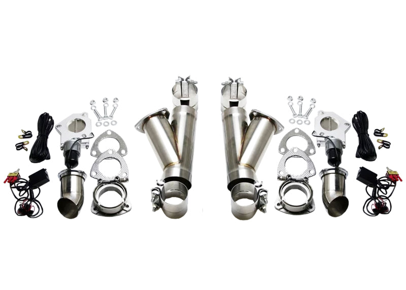 Granatelli Motor Sports 302525K FITS:Granatelli 2.5in Aluminized Mild Steel Electronic Dual Exhaust Cutout System w/Slip Fit & Band Clamp Exhaust Cutouts