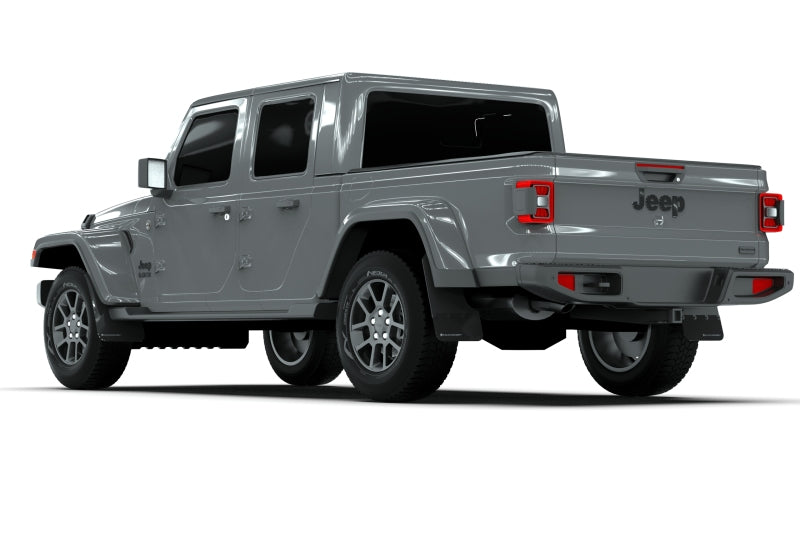 Rally Armor MF104-BLK-GRY FITS: 19-24 Jeep JT Gladiator (Mojave/Rubicon) Black Mud Flap w/Grey Logo Mud Flaps