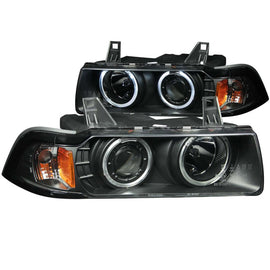 ANZO 121011 FITS: 1992-1998 BMW 3 Series E36 Projector Headlights w/ Halo Black (CCFL) G2 Headlights