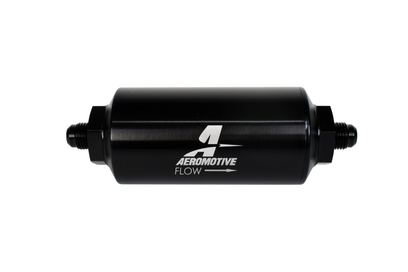 Aeromotive 12345 FITS: In-Line Filter (AN-6 Male) 10 Micron Microglass Element Bright Dip Black Finish Fuel Filters