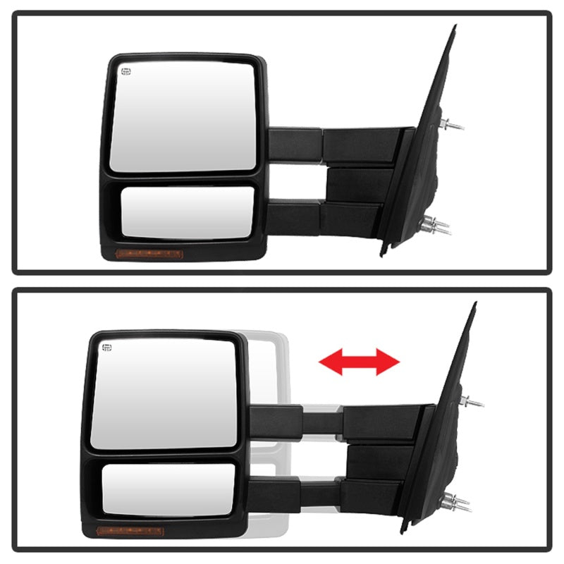 SPYDER 9935381 FITS:xTune Ford F150 07-14 Power Heated Amber LED Signal Telescoping Mirror Left MIR-FF15007S-PWH-AM-L Side Mirrors