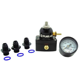 Fuelab 53501-1K FITS: 535 EFI Adjustable Mini FPR 25-90 PSI (2) -6AN In (1) -6AN Return (3) -6AN ORB w/Guage Kit Fuel Pressure Regulators