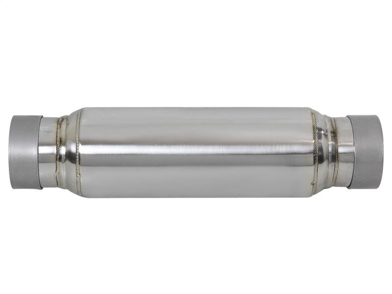 aFe 49M10001 FITS: MACH Force-Xp 409 SS Resonator 3in. Inlet/Outlet / 4in. Diameter / 12in. Body / 16in. Length X Pipes