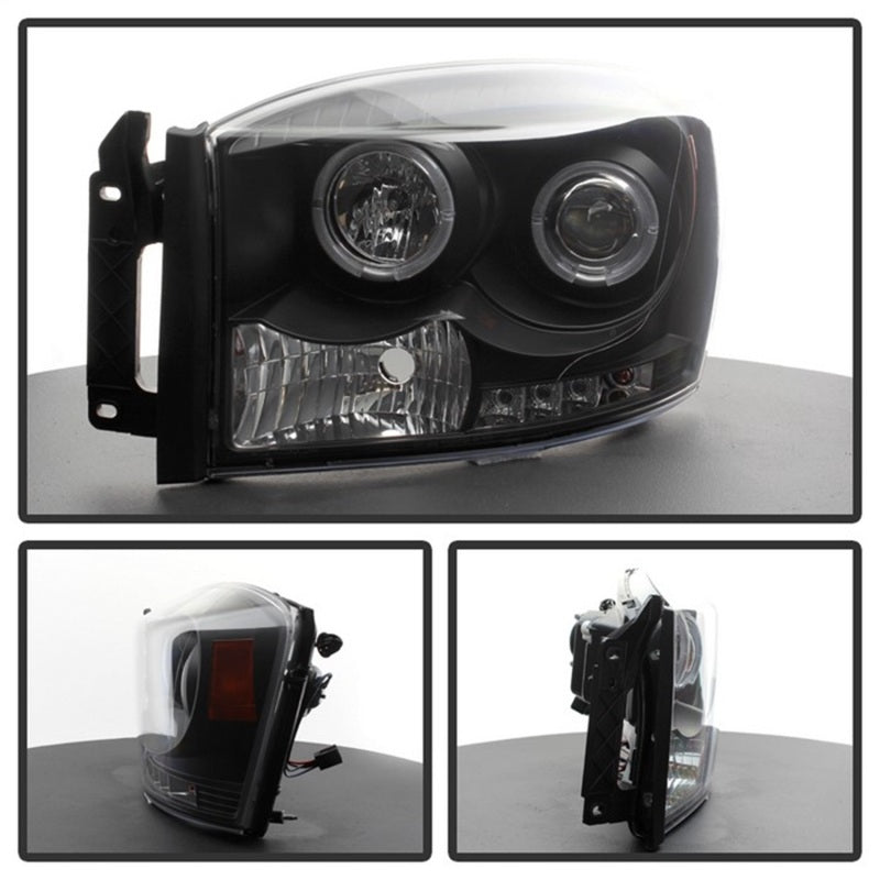 SPYDER 5010001 FITS: Dodge Ram 1500 06-08/Ram 2500 06-09 Projector Headlights LED Halo LED Blk PRO-YD-DR06-HL-BK Headlights