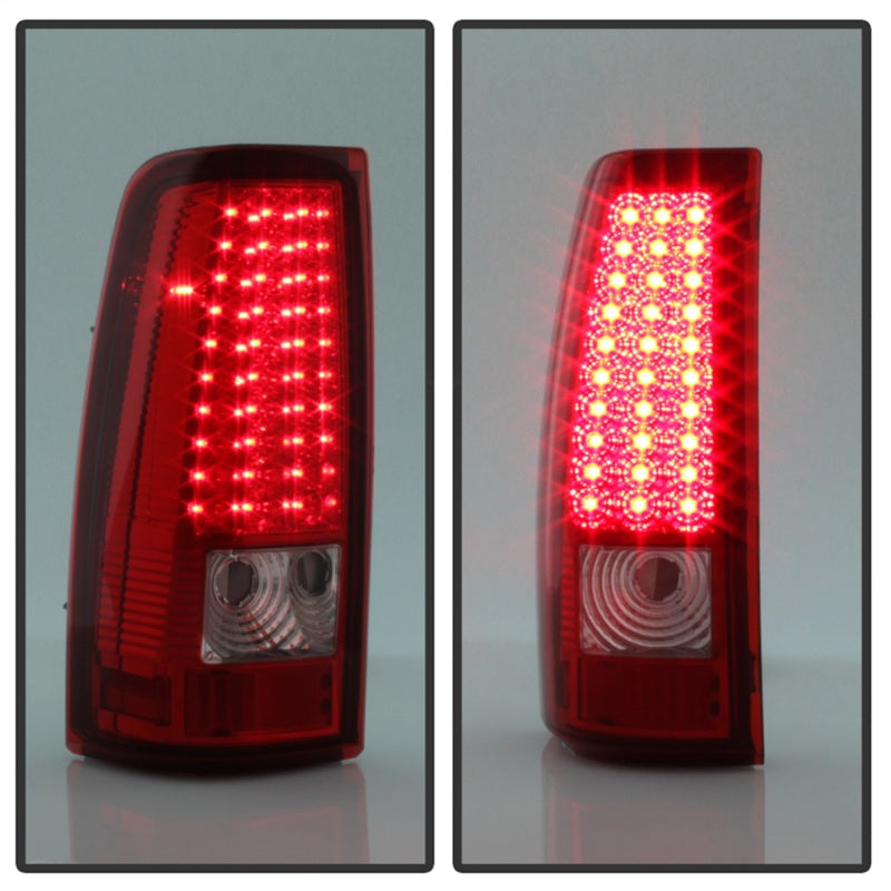 SPYDER 5008831 FITS:xTune Chevy Silverado 1500/2500/3500 99-02 LED Tail Lights Red Clear ALT-ON-CS99-LED-RC Tail Lights