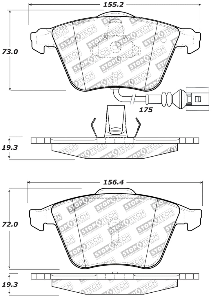 Stoptech 309.11110 FITS:StopTech Performance 08-13 Audi TT Quattro / 12 VW Golf R Front Brake Pads Brake Pads Performance