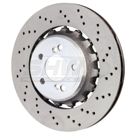 SHW Performance BRR44812 FITS:SHW 15-18 BMW M3 3.0L Right Rear Cross-Drilled Lightweight Brake Rotor (34212284812) Brake Rotors Drilled