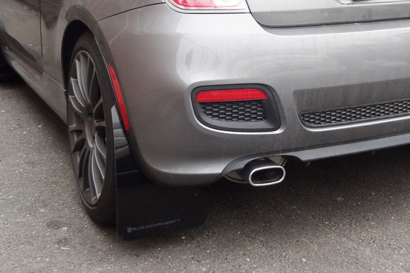 Rally Armor MF25-UR-BLK/GRY FITS: 12-18 Fiat 500 Black UR Mud Flap w/Grey Logo Mud Flaps