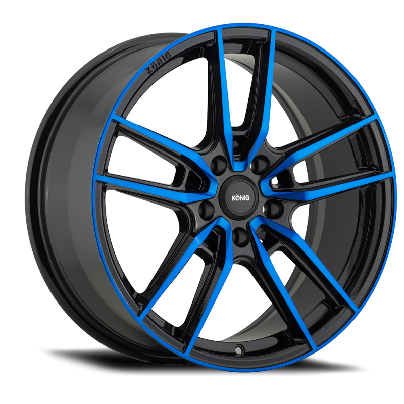 Konig MY8951440F FITS: Myth 19x8.5 5x114.3 ET40 Gloss Black w/ Blue Tinted Clearcoat Wheels Cast