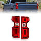 ANZO 311416 FITS: 19-21 Chevy Silverado Full LED Taillights Chrome Housing Red/Clear Lens G2 (w/C light Bars) Tail Lights