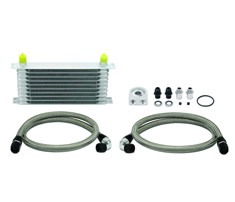 Mishimoto MMOC-U FITS: Oil Coolers FITS: Universal 10 Row Oil Cooler Kit (Metal Braided Lines) Oil Coolers