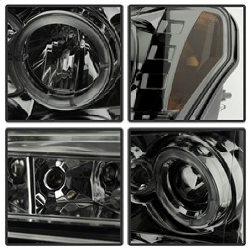 SPYDER 5010254 FITS: Ford F150 09-14 Projector Headlights Halogen Model- LED Halo LED Smke PRO-YD-FF15009-HL-SM Headlights