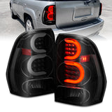 ANZO 311372 FITS: 2002-2009 Chevrolet Trailblazer LED Tail Lights w/ Light Bar Black Housing Smoke Lens Tail Lights