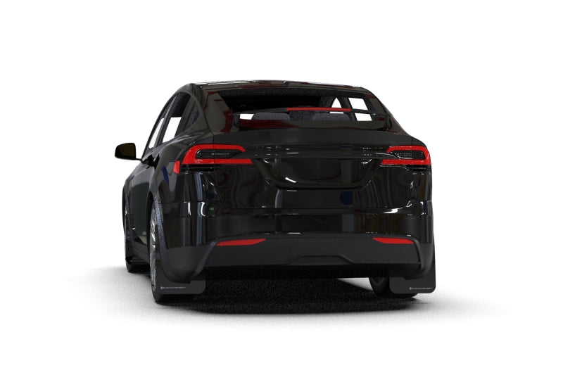 Rally Armor MF102-UR-BLK/MBK FITS: 22-26 Tesla Model X Black UR Mud Flap Metallic Black Logo Mud Flaps