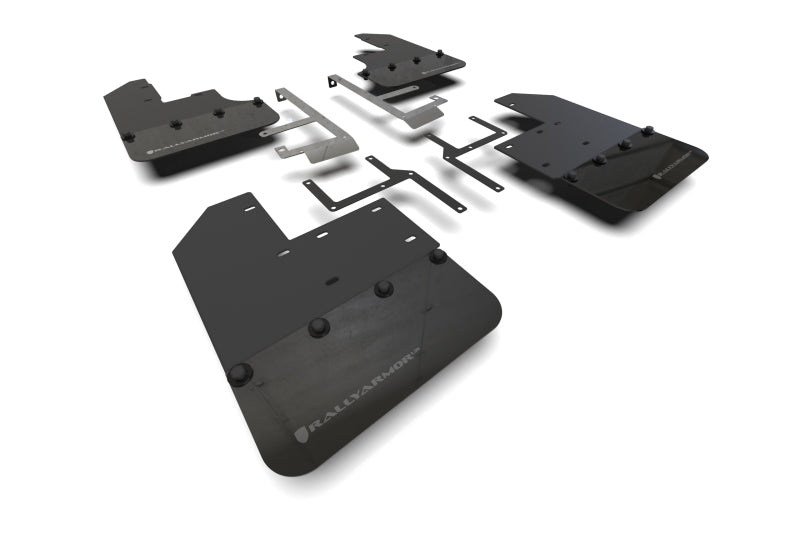 Rally Armor MF104-BLK-GRY FITS: 19-24 Jeep JT Gladiator (Mojave/Rubicon) Black Mud Flap w/Grey Logo Mud Flaps