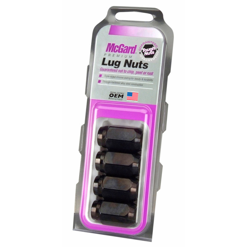 McGard 64031 FITS: Hex Lug Nut (Cone Seat) M12X1.5 / 13/16 Hex / 1.5in. Length (4-pack) Black Lug Nuts