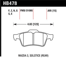 Load image into Gallery viewer, Hawk Performance HB478F.605 FITS:Hawk 13-14 Ford Focus ST / Mazda/ Volvo HPS Street Rear Brake Pads Brake Pads Performance