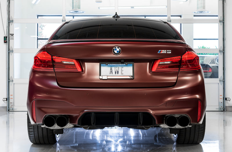 AWE Tuning 3025-43066 FITS: 18-19 BMW F90 M5 SwitchPatch Cat-Back Exhaust- Black Diamond Tips Catback