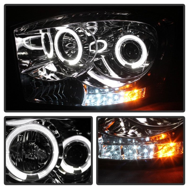 SPYDER 5010018 FITS: Dodge Ram 1500 06-08/Ram 2500 06-09 Projector Headlights LED Halo LED Chrm PRO-YD-DR06-HL-C Headlights