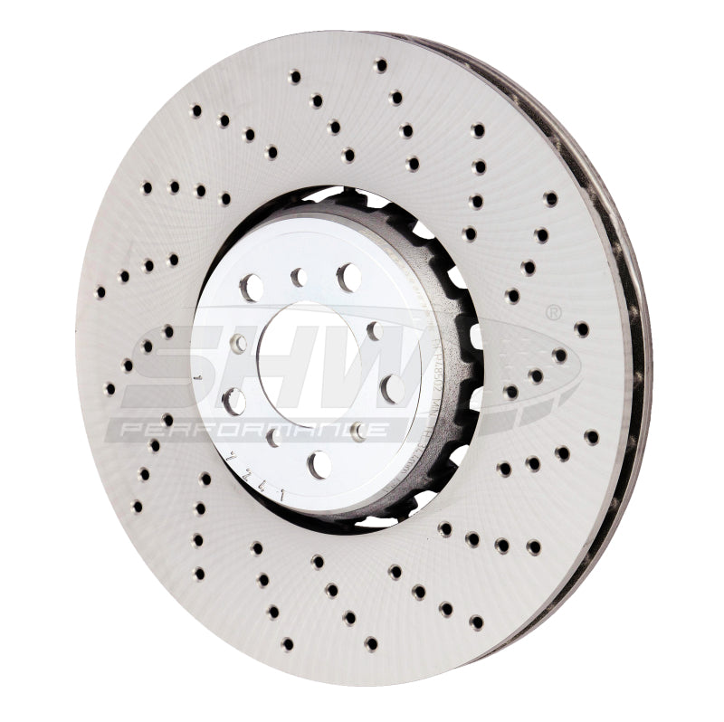 SHW Performance BFR48502 FITS: -SHW 15-18 BMW X5 M 4.4L Right Front Cross-Drilled Lightweight Brake Rotor Brake Rotors Drilled