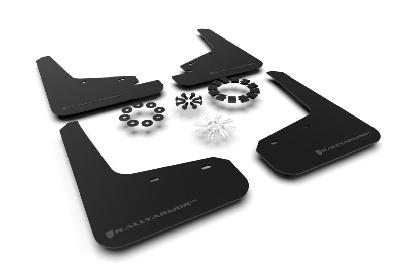 Rally Armor MF72-UR-BLK/DGRY FITS: 20-26 Tesla Model Y, Juniper Y Black UR Mud Flap w/Dark Grey Logo Mud Flaps