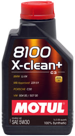 Motul 106376 FITS: 1L Synthetic Engine Oil 8100 5W30 X-CLEAN LL04- MB 229.51- 504.00-507.00 Motor Oils