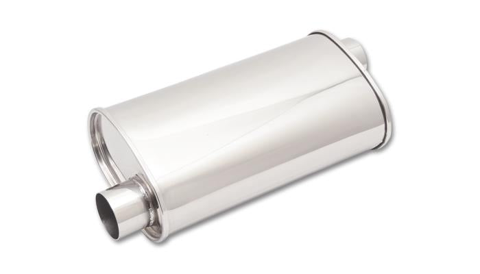 Vibrant 1126 FITS: StreetPower Oval Muff 5inx9in x 15in long Muff body 2.5in in I.D. x 2.5in out Offset-Offset Muffler