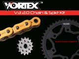 Vortex Racing V3 2.0 Chain and Sprocket Kit 3257-14,245AS-43,G520SX3-112- Gold