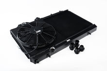Load image into Gallery viewer, CSF 7075B FITS: 96-07 Mitsubishi Evo 4/5/6/7/8/9 Full-Slim Radiator w/12in Fan &amp; Shroud/-16AN Black Radiators