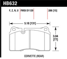 Load image into Gallery viewer, Hawk Performance HB632Z.586 FITS: Hawk 06-10 VW Touareg Front / 09-11 Corvette Z06/ZR-1 (w/Carbon Ceramic Brake Package and Iron rotor Brake Pads Performance