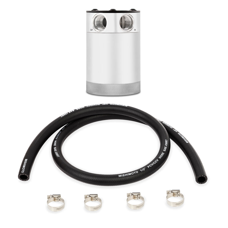 Mishimoto MMBCC-CBTWO-P FITS: Oil Catch Cans FITS: Compact Baffled Oil Catch Can 2-Port Polished Oil Catch Cans