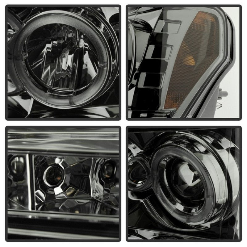 SPYDER 5010254 FITS: Ford F150 09-14 Projector Headlights Halogen Model- LED Halo LED Smke PRO-YD-FF15009-HL-SM Headlights