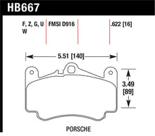 Load image into Gallery viewer, Hawk Performance HB667F.622 FITS:Hawk 02-05 Porsche 911 Carrera 4 Turbo Look/Carrera 4S Front HPS Street Brake Pads Brake Pads Performance