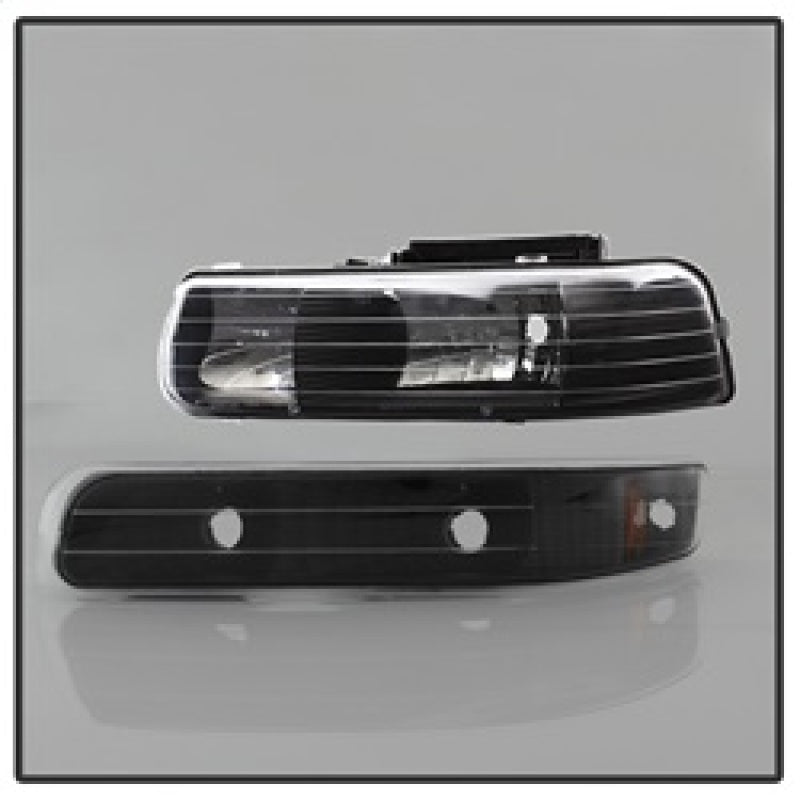 SPYDER 5064219 FITS:xTune Chevy Tahoe 00-06 Amber Crystal Headlights w/ Bumper Lights Black HD-JH-CSIL99-SET-AM-BK Headlights