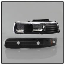 Load image into Gallery viewer, SPYDER 5064219 FITS:xTune Chevy Tahoe 00-06 Amber Crystal Headlights w/ Bumper Lights Black HD-JH-CSIL99-SET-AM-BK Headlights
