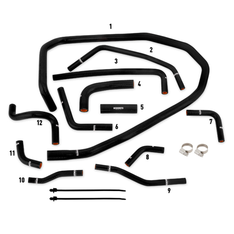 Mishimoto MMHOSE-WRX-15ANCBK FITS: Hoses FITS: 2015 Subaru WRX Black Silicone Radiator Coolant Ancillary Hoses Kit Hoses