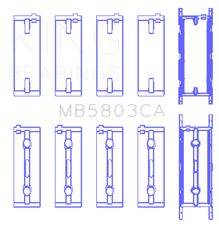 King Engine Bearings MB5803CA FITS: King BMW S65B40A Crankshaft Main Bearing Set ( set of 5 ) Bearings