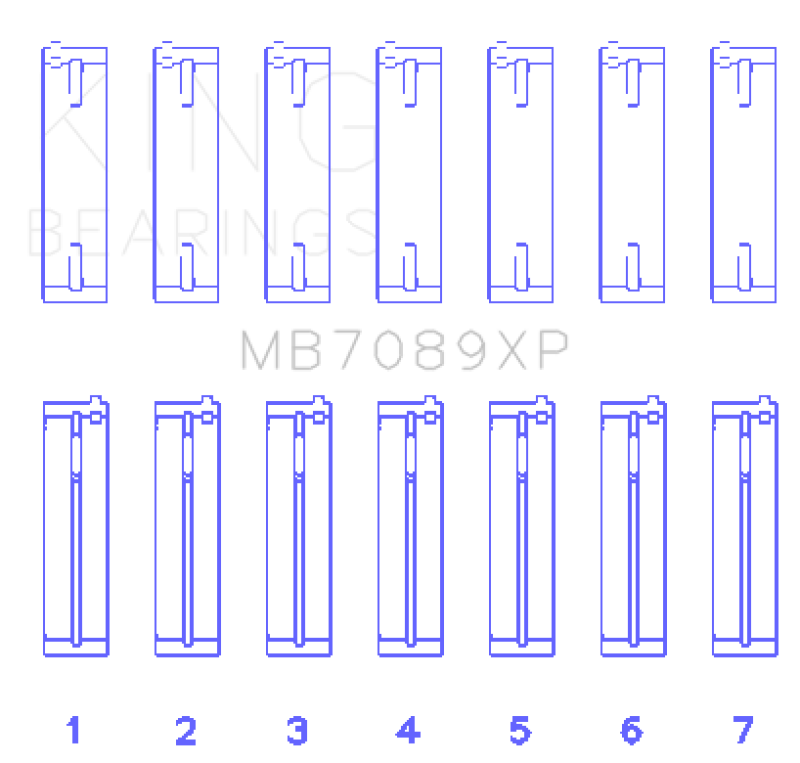 King Engine Bearings MB7089XP FITS: King Volkswagen VR6 2.8L (Size STD) Performance Main Bearing Set Bearings