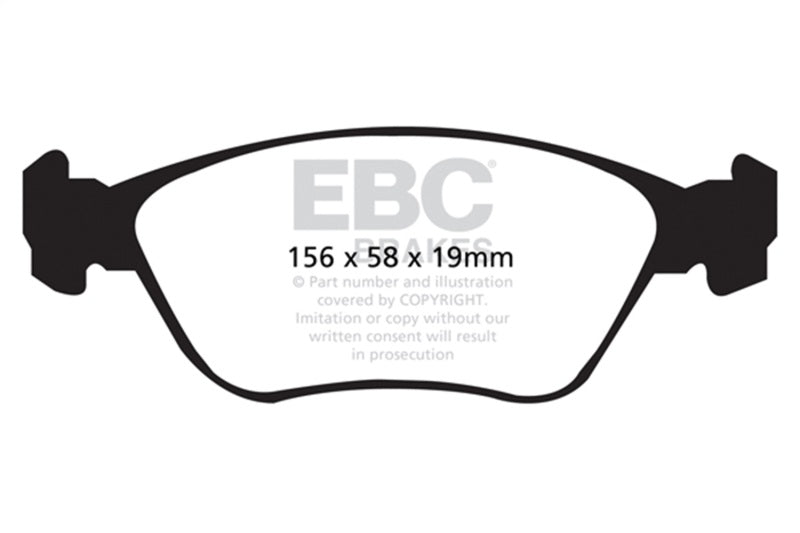 EBC DP41362R FITS: 98-05 Volvo C70 2.3 Turbo T5 (16in Wheels) Yellowstuff Front Brake Pads Brake Pads Performance