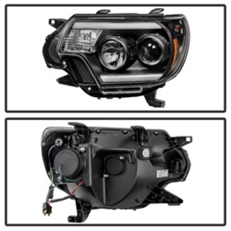 SPYDER 5081711 FITS: Toyota Tacoma 12-15 Projector Headlights Light Bar DRL Black PRO-YD-TT12-LBDRL-BK Headlights