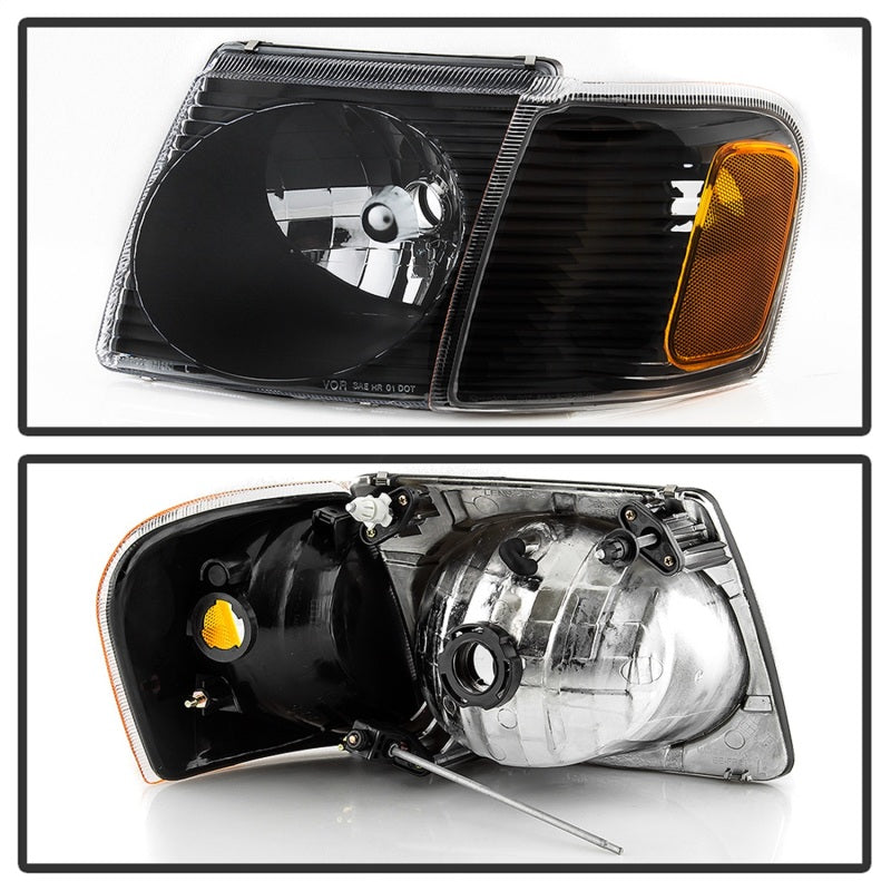 SPYDER 9042614 FITS:xTune 01-03 Ford Explorer Sport 4pc OEM Style Headlights w/Corner Black (HD-JH-FEXP01-ST-BK) Headlights
